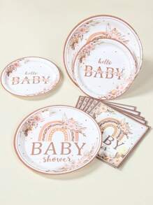 Bộ 40 món/bộ đồ ăn dùng một lần phong cách Boho, Bộ đồ ăn bằng giấy trang trí tiệc mừng em bé theo phong cách cầu vồng Boho, Đồ trang trí tiệc mừng em bé tiết lộ giới tính Đồ trang trí nhà bếp, Đồ trang trí nhà cửa Đồ trang trí phòng Đồ trang trí bàn, Quà tặng sinh nhật Đồ trang trí tiệc, Bao gồm 8 đĩa giấy 7 inch & 9 inch Hộp đựng thức ăn, Khay đựng thức ăn nhà bếp Khay đựng bánh & 16 khăn ăn & 8 cốc, Bộ đồ ăn tiệc dự tiệc - em bé boho - Xem 3