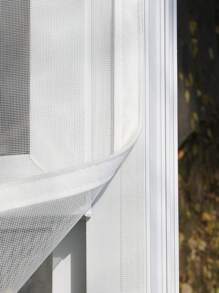 1 Pack White Self-Adhesive Mosquito Net – Classic Mesh Design, Invisible Rectangle, Reusable And Washable, Insect And Fly Protection Window Screen For Summer Use - White - View 3