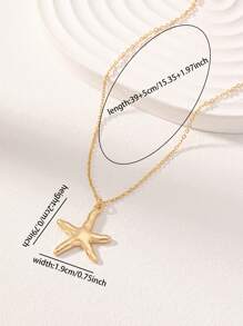 1件简约海星吊坠项链，精致小巧，女士款
