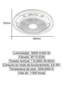 200W Smart Remote Control Led Fan Light Dimmable Ceiling Fan Mute Bedroom Living Room Fan Light - White - View 6