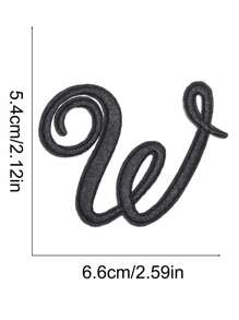 2pcs Black English Letter Embroidered Iron-On Patches, For Clothing, Backpacks, Pen Bags, Name Marking - Black - View 25