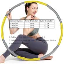 Soft Foam Weighted Hula Hoop, Detachable & Collapsible: Perfect For Fitness & Abs Exercise - Grayish Yellow - View 2