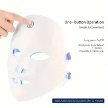 Rechargeable 7-Color LED Face Facial Mask - USB Charging, Various Skin Types - trắng - Xem 4
