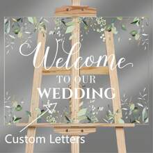 Welcome To Our Wedding Sign 24 X 18 Inch Welcome Wedding Sign For Wedding Reception Acrylic Greenery Eucalyptus Welcome Sign Large Wedding Party Signs For Ceremony Lawn Outdoor Indoor Gifts Birthday Graduation, Multi-Functional, Anti-Mold, Ornamental, Exquisite, Stylish, High-Quality, Adorable, Modern, Custom, Unique, Personalized, For Anniversaries, For Birthdays, For Housewarming, For Graduation, Kitchen, Dining Room, Bedroom, Office, Living Room, Home, Garden, Tea Room