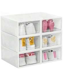 3/ 6 /12 Pzas Zapatera Organizador Armable Apilable Tenis Tacones Botas,3/ 6 /12 Zapatera Organizador Armable Apilable Tenis Tacones Botas,Zapatos tolas las tapas son blancas Apilable de Transparente, Zapatera Organizador a Prueba de Polvo, Zapatero con Solapa Transparente, Caja Zapatera Puede Utilizarse por Separado, Ahorro de Espacio