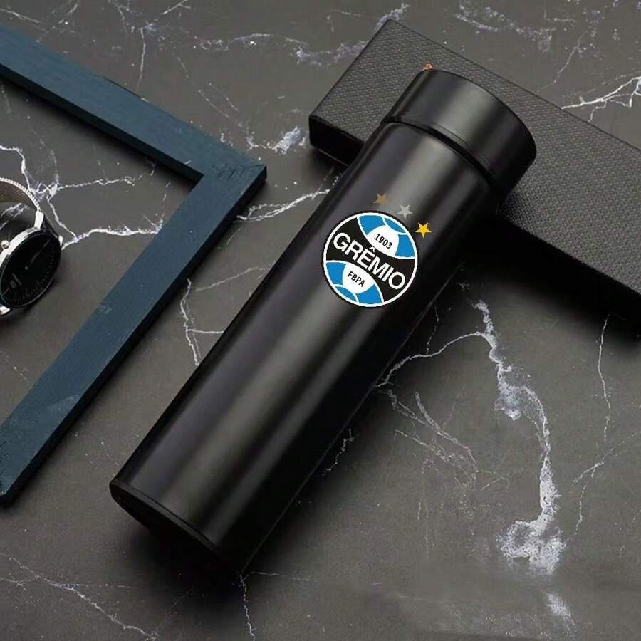 Personalized Football Team Bottle With Led Digital Temperature Meter 500ml - Black Guild - View 1