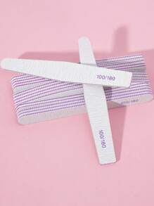 10/20pcs Nail File: 100/180 Coarse/Gritty Nail File Plates, Zebra Pattern Double Sided Washable Coarse Nail File For Removing Acrylic Nails And Nail Extensions Nail Care Nail Care Set Salon Home Use (Oval, Rhombus, Half Moon)