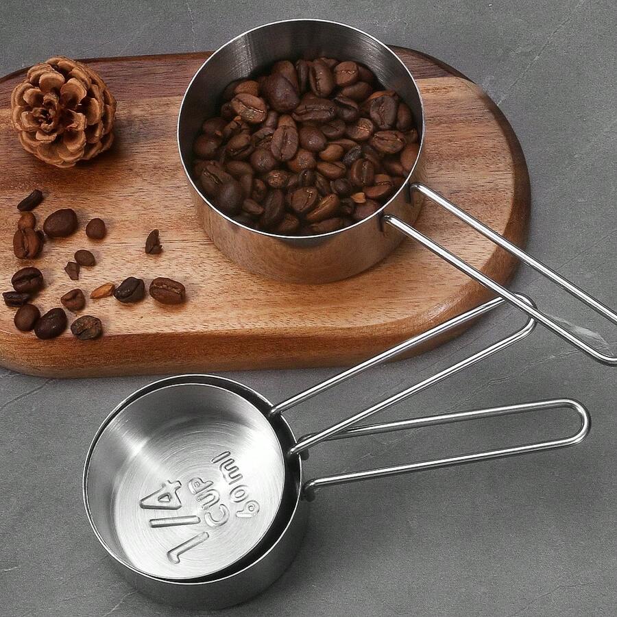 4 Stainless Steel Measuring Cup Sets - Stackable, A Must-Have For Kitchens And Restaurants - Multicolor - View 1