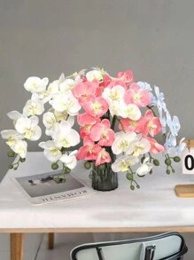 1/3/5/10 PEÇAS Flores de Orquídea Artificiais, 9 Grandes Hastes de Flores de Orquídea Phalaenopsis de Toque Real e Vibrantes, Arranjos Clássicos de Orquídeas Artificiais, Flores de Orquídea Phalaenopsis de Seda Decorativas, Ramos de Flores Artificiais para Decoração Doméstica da Sala de Estar, Arranjo Floral de Casamento de Hotel, Bela Decoração Doméstica para Halloween, Ano Novo Chinês, Ótimos Presentes para Namorada e Mãe no Dia dos Namorados e Dia das Mães, Dia dos Namorados, Presente