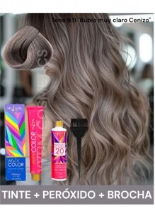 Nekane Max Color Professional Permanent Cream Dye And Brush Kit, Excellent For Gray Coverage, 90gr Tube + 20 Vol. Peroxide. - 9.11 Very Light Ash Blonde - View 1