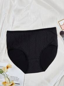 5pcs/Pack Women Plus Size High Waist Polka Dot Print Comfortable Underwear - Multicolor - View 2