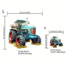 1pc/2pcs/3pcs Labor Day Blue Farm Tractor Heat Transfer Stickers For Men, Suitable For Sweaters, T-Shirts, Pillows, Bags, Shoes, Hats