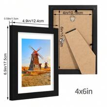 1 件简约家居装饰相框 4x6 英寸、5x7 英寸、8x10 英寸，水平或垂直显示，适合桌面或墙壁安装，不含相纸 - 黑色 - 查看 3