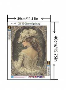1pc DIY Diamond Painting - Beauty Lady Portrait, Home Decor, Full Drill, 11.8*15.7in