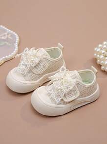 Girls' Soft Bottom Breathable Running Shoes, Bowknot Princess Shoes, Spring/Autumn New Kids Sneakers