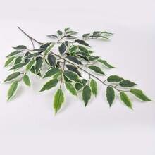 1/3/6 szt. Sztuczne gałązki fikusa - Plastikowe sztuczne gałązki do majsterkowania, dekoracji wnętrz, na stół - Idealne na ślub, zaręczyny, Boże Narodzenie, Wielkanoc, dekoracje Ramadan - Sztuczne zielone rośliny, Bez pojemnika