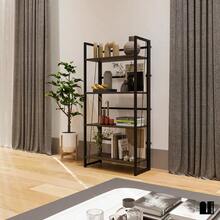 Librero Plegable con 4 Repisas para Libros, Revistas y Decoración de Madera MDF para Sala, Recamara o Estudio. Estanteria Elden con Altura de 125 cm. Bookshelf Decor. Bookcase Wood