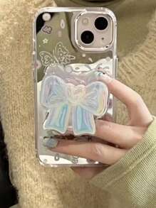 1 pieza Soporte colorido de cojín de aire con diseño de mariposa, soporte de escritorio ajustable y único para teléfono, diseño plegable, adecuado para niñas