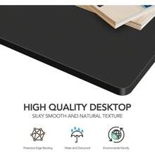 Whole-Piece Particle Board Table Top For Standing Desk And Home Office Desk DIY, 55x28x1 Inch Black Desk Top - Black - View 6