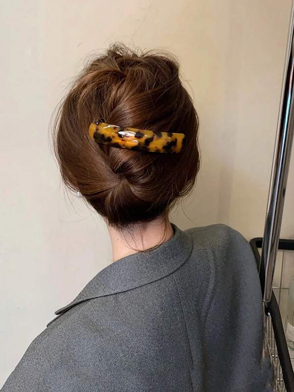 1pc New Retro Leopard Hairpins Spring Clip Colorful Acetate Hair Clips For Women Elegant Exquisite Barrettes Hair Accessories Gift