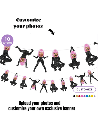 Custom Photo Birthday Party Decorations, Birthday Twerk Face Banner, Custom Birthday Photo Face Banner, Personalized Birthday Banner Any Age, 21st,Warm Ambience,Fall Decor