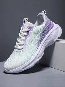 STARNOVO 2025春秋新款透气网面休闲运动鞋，时尚纯色，轻便舒适，防滑软底，适合跑步、步行、户外活动。夏季新款系带网面透气低帮户外运动鞋，轻便舒适，适合休闲、旅行、运动。 - 紫色 - 查看 6