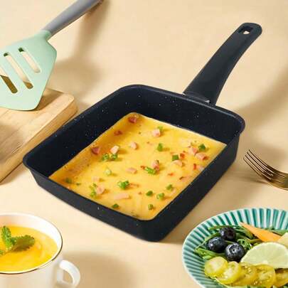 Japanese Tamagoyaki Omelete Frying Pan, Nonstick Breakfast Cooking Pan With Wooden Handle