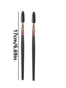 2支装多功能便携式黑色螺旋睫毛眉刷，眉刷，眼影刷，螺旋刷，赠品 - 黑色 - 查看 8