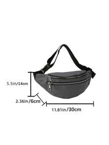 Bolso de cintura/bandolera simple y casual para mujer, bolso de mensajero resistente al agua multicapa, riñonera elegante para el primer día de clases