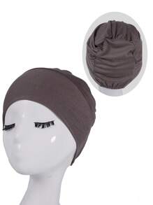 1 Peça Boné de Lã Feminino em Cor Sólida, Semelhante a Seda, de Algodão Macio, Gorro Elástico e Sem Costura, Multicolorido e Resistente a Bolinhas