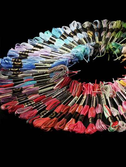 10pcs/Set 8m/Pc 6-Ply Polyester Ombre Cross-Stitching Thread, Multi-Color Options, Craft Embroidery Supplies Suitable For DIY Handmade