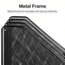 Mesh Magazine File Holder, Desk Organizer File Folder Document Rack For Office Organization And Storage, 3 Vertical Compartments, Black
