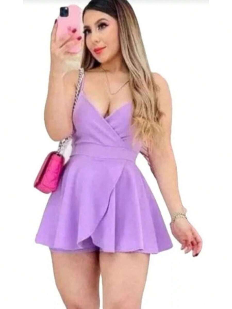 Cross Strap Dress With Shorts