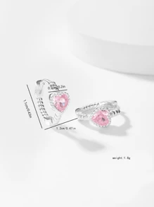 1 Pair Elegant 925 Silver Material Heart Shaped Hoop Earrings, Fashion Accessories, Gifts For Women, Holidays, Valentine's Day