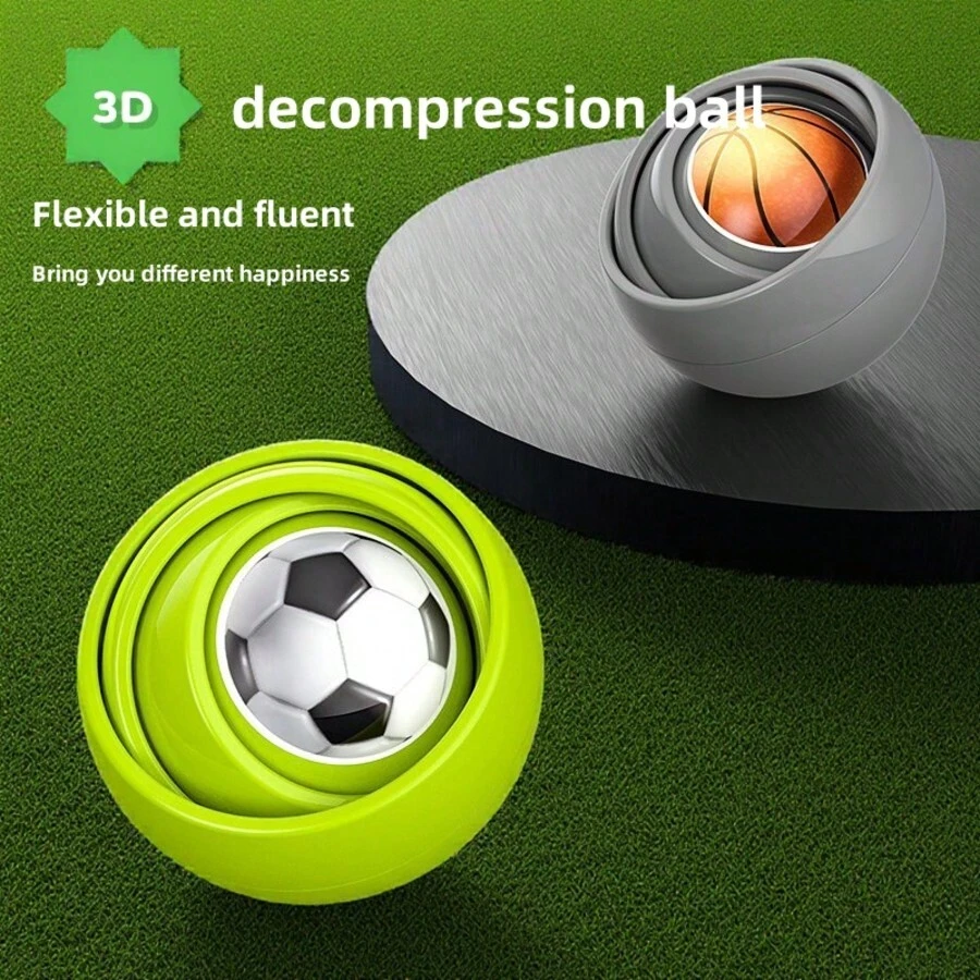 3D Decompression Ball Foot, Basketball Infinite Rotating Fingertip Gyro ...