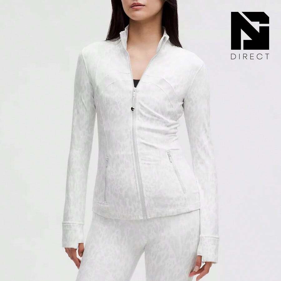 Lululemon Define Jacket Nulu Women's Lightweight, Full Zip Running Track Jacket-For Yoga Gym Running-Sweat-Wicking-Yoga-All Seasons Sport-Spring/Summer-Autumn/Winter-Mother's Day Gifts-Father's Day Gift - Contour Spot White Multi - 查看 1