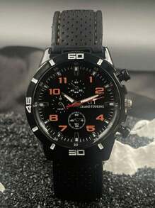 5pcs/Set Fashionable Casual Men's Quartz Watch, Wallet, Keychain, Sunglasses, Belt Gift Box Set