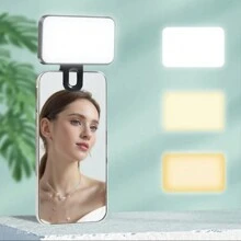 TTOBS 150mAh Rechargeable Selfie Ring Light With Clip, 3 Lighting Modes, Beauty Enhancing Photography Accessory