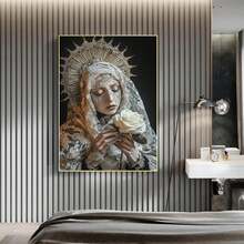 Weeping Poster, Wall Canvas Art Sorrows Art Poster, Suitable For Bedroom And Office Decor Canvas Painting Posters And Prints Wall Art Pictures For Living Room Bedroom, Framed And Ready To Hang. (30x45cm)12x18inch Framed - 白色 - 查看 4