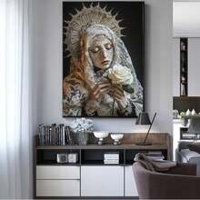 Weeping Poster, Wall Canvas Art Sorrows Art Poster, Suitable For Bedroom And Office Decor Canvas Painting Posters And Prints Wall Art Pictures For Living Room Bedroom, Framed And Ready To Hang. (30x45cm)12x18inch Framed - 白色 - 查看 3