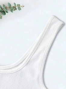 Customised Sports Short Tank Top, Add Photos (Pattern/Friends Photo/Logo Etc.) - White - View 4