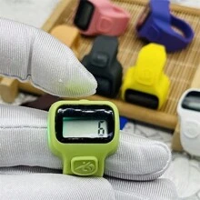 1pc/3pcs/5pcs Ramadan Electronic Finger Ring Counter, Silent Mini Colorful Rubber Tally Counter, Unisex (Assorted Colors)