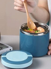 1 Pieza Recipiente térmico portátil para sopa Caja de Bento aislada con sello Envase de alimentos con asa Caja de almuerzo de gran capacidad de acero inoxidable para salidas, campamentos y viajes, 630/1000ml Taza térmica aislada para sopa Recipiente de alimentos de acero inoxidable para bento apto para microondas para la escuela