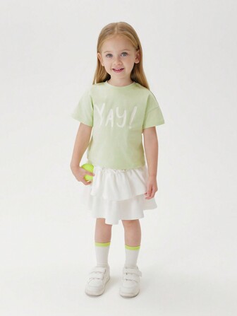 MARC&JANIE 少女休閒時尚寬鬆笑臉短袖T恤，夏季