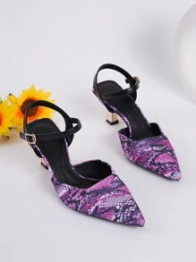 2025 Spring & Summer Stylish Black Closed Toe High Heel Pointed Toe Sandals, Plus Size 41-43 - Pink - View 2