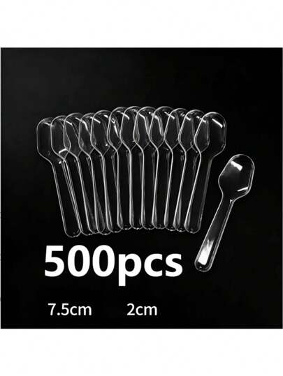 500 ملعقة حلوى شفافة، ملاعق كيك، ملاعق كريم، ملاعق آيس كريم مناسبة للمنزل، مستلزمات الحفلات، أدوات المائدة، المطابخ، هدايا عيد الميلاد، 100/50/30 ملعقة حلوى شفافة، ملاعق كيك، ملاعق كريم ملاعق آيس كريم