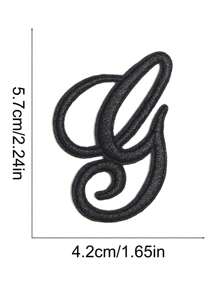 2pcs Black English Letter Embroidered Iron-On Patches, For Clothing, Backpacks, Pen Bags, Name Marking - Black - View 31