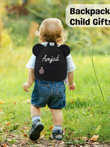 1pc Plush Zip Closure Cute Bear Fashion Unisex Backpack, Versatile Casual Daypack For Outdoor Daily Use - Black - View 5