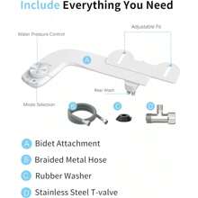 Bidet Fresh Water Dual Spray Kit Non Electric Toilet Seat Attachment Cold Wash Bathroom Decor Summer