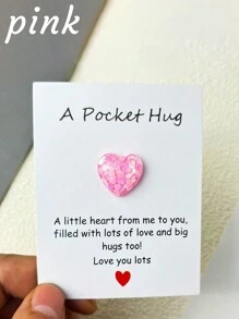 小型爱心口袋拥抱卡，特别的生日、婚礼派对、情人节礼物，隔离礼物，拥抱信物，想想你的礼物，可爱的树脂动物装饰，带有鼓励的贺卡，家居装饰，房间装饰，奇怪的东西 - 彩色 - 查看 22